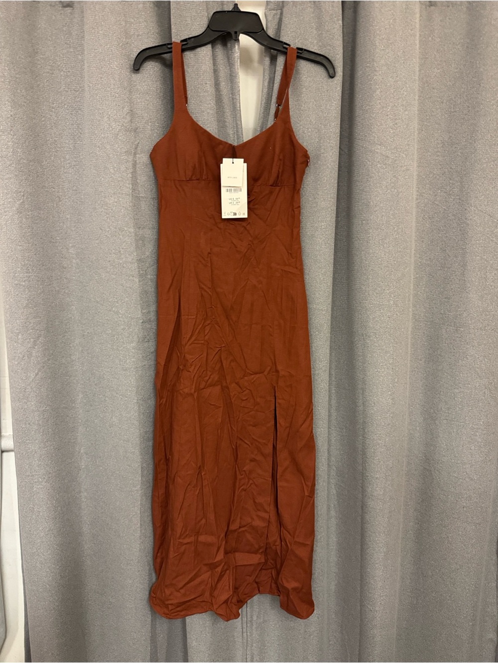 Zara Rust Maxi Slip Dress